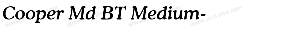 Cooper Md BT Medium字体转换